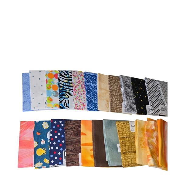 Flat Quarters Lot of 46 Variety of Colors and Prints Fabtic - Picture 5 of 7